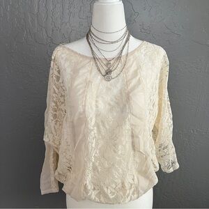 Elegant Cream Lace Women's Top